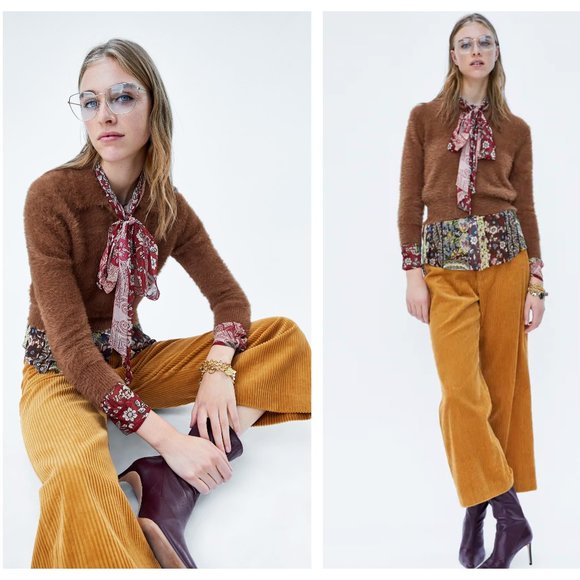 Zara Pants - ZARA WOMAN Corduroy Culotte Pants Mustard {SS2}